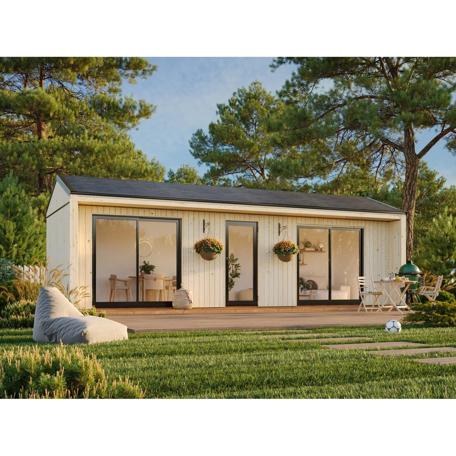 Palmako Gartenhaus Rebekka aus Fichtenholz mit Satteldach in Natur, B: 901 cm, T: 339 cm - Bild 2