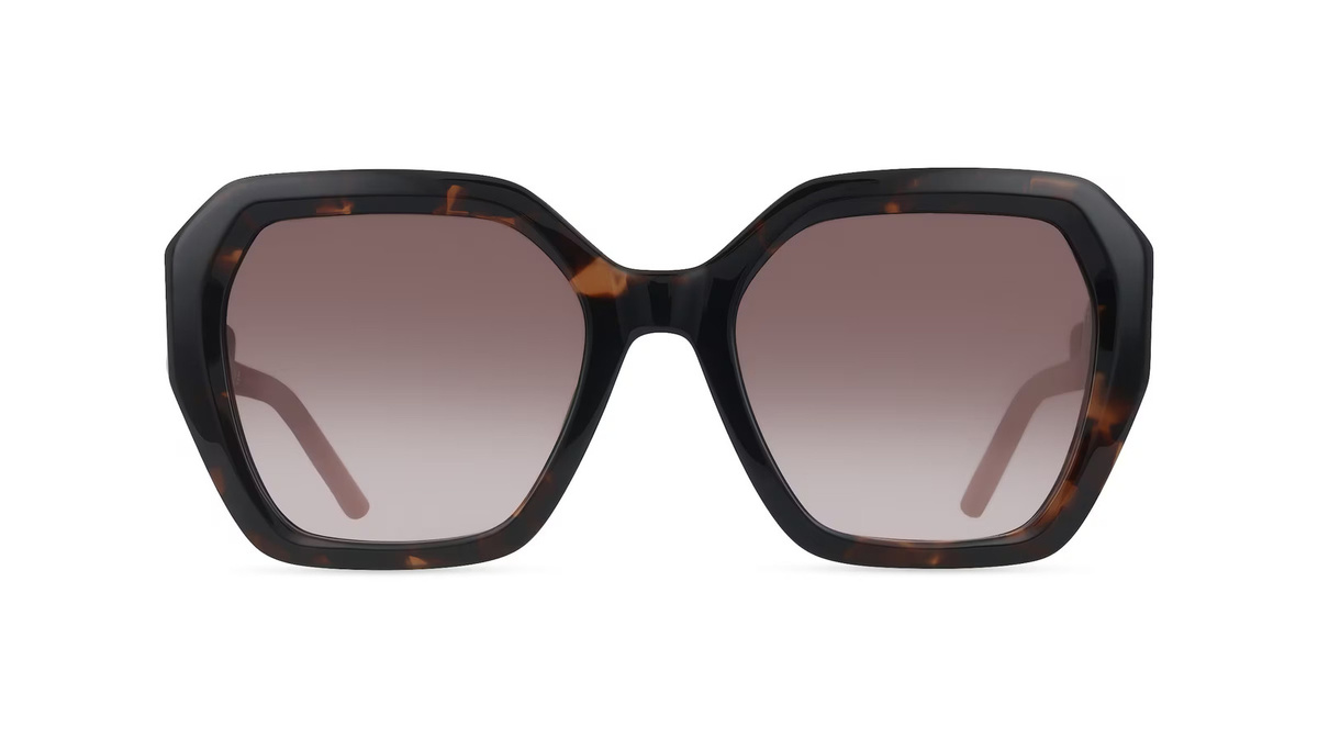 Escada SESG37 Sonnenbrille, Vollrand, Hexagonal, Kunststoff, Damen, Braun - Bild 1