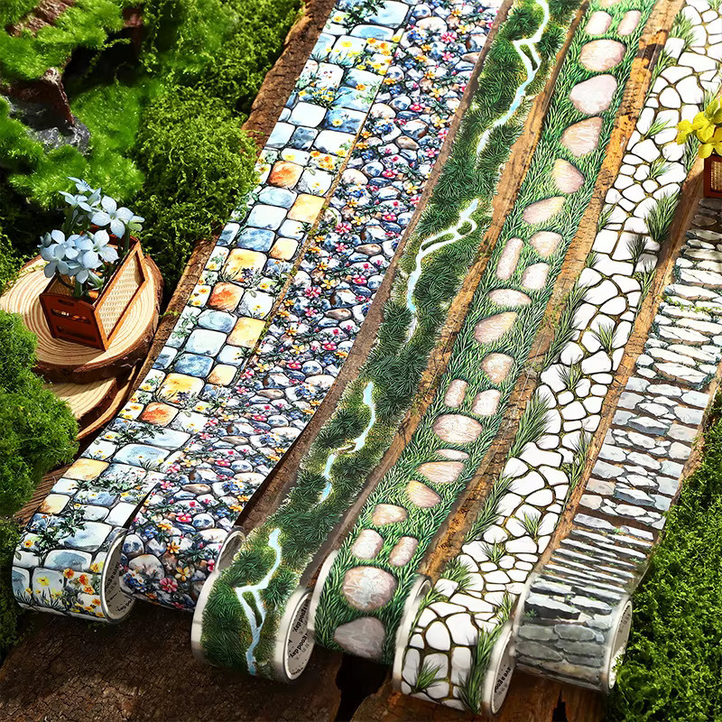 Stone Path Series PET-Klebeband Washi Tape für Journal und Scrapbooking in Multicolour - Bild 1