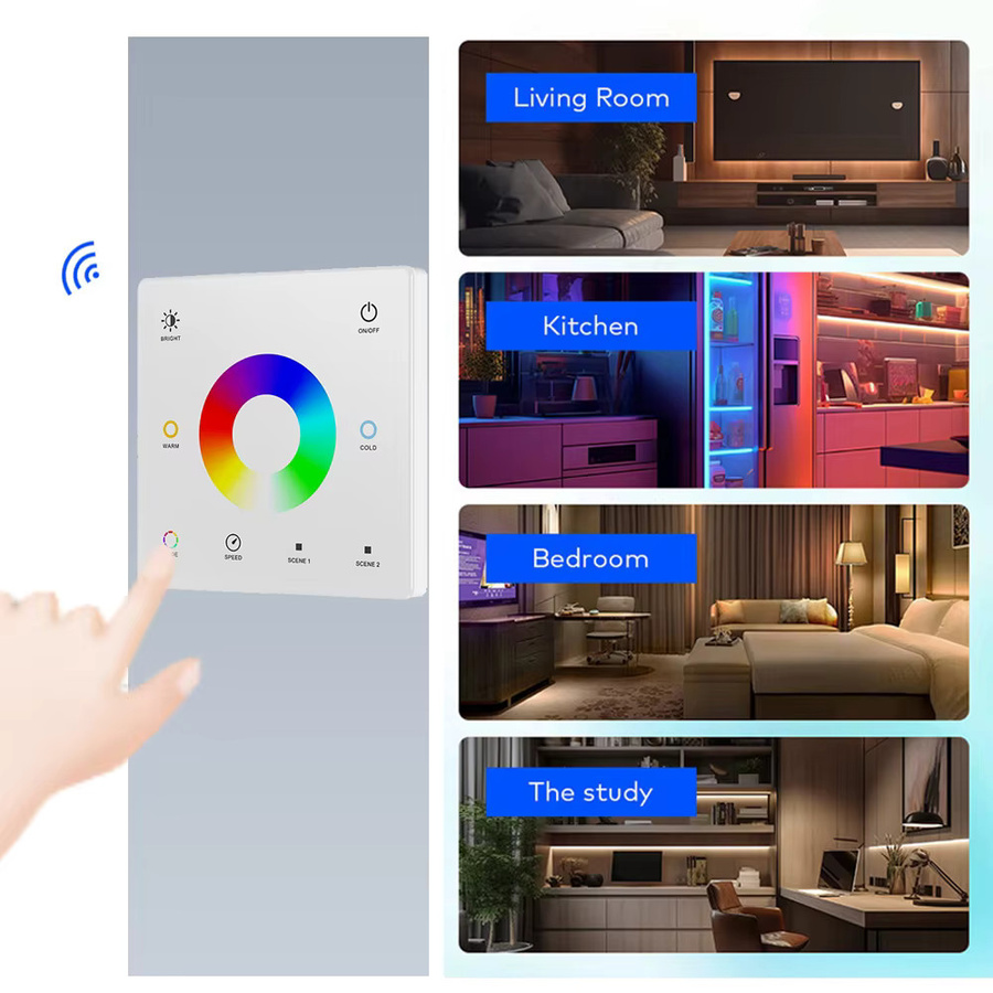 CENFAYA Tuya WiFi COB RGB+CCT LED Streifen 24V, dimmbar mit Fernbedienung und Touch-Steuerung, kompatibel mit Alexa und Google Assistant, mehrfarbig - Bild 4