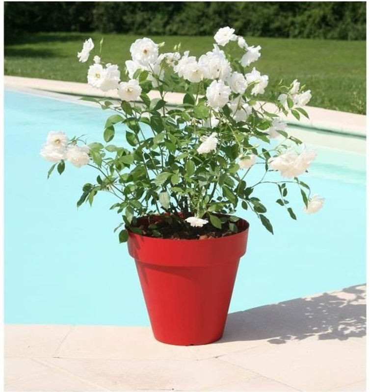 Rundes Blumentopf RIVIERA Soleilla aus Polypropylen, Farbe: Rot, Durchmesser: 60 cm, Höhe: 53,6 cm - Bild 1