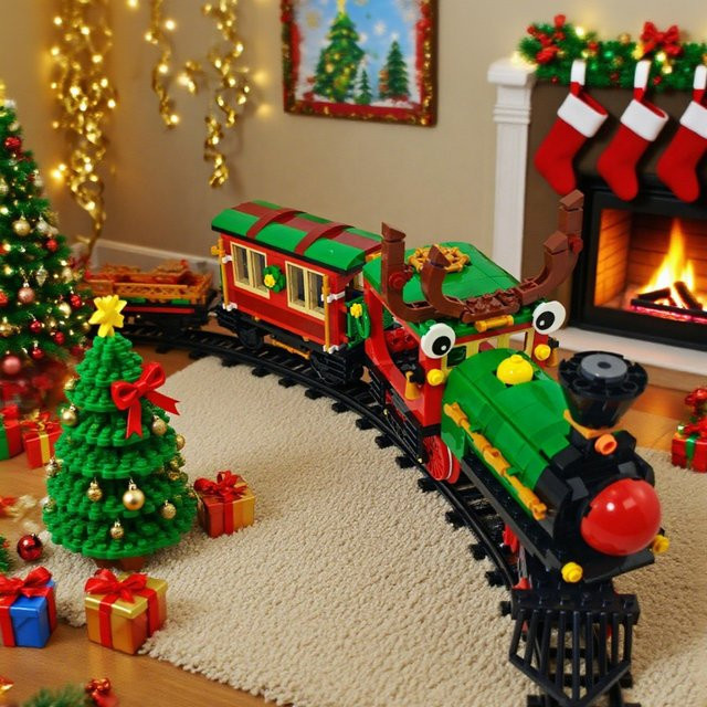 Sky Feather Elektrischer RC-Elch-Zug, Bausteine Spielzeug, Weihnachtsparty-Zubehör - Bild 1