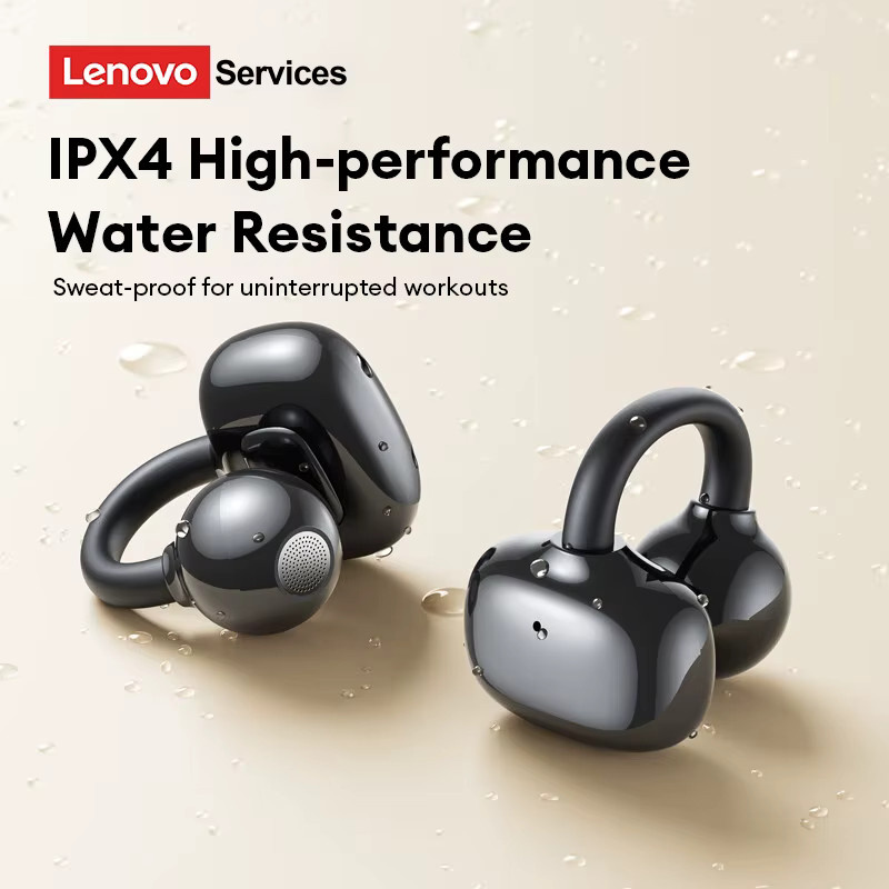 Lenovo RS102 Open-Ear-Kopfhörer, kabellose Clip-On-OWS-Sportkopfhörer mit Bluetooth, Touch-Steuerung und Mikrofon, Schwarz - Bild 4