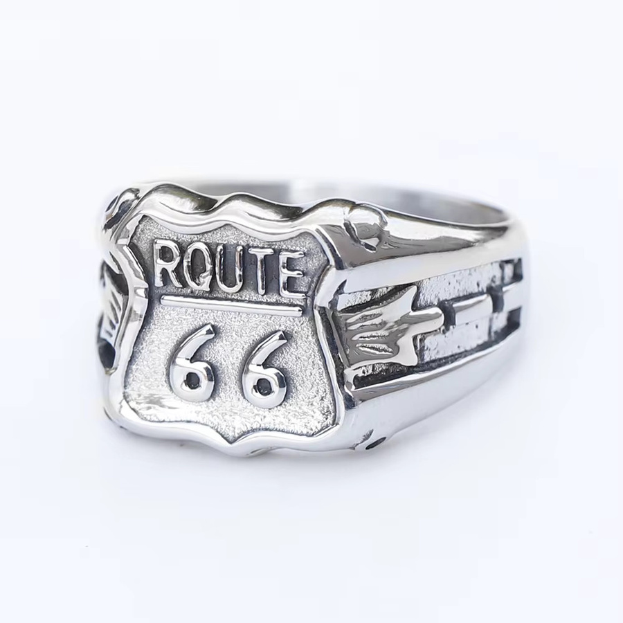 Ring 316L Edelstahl, Vintage, Silber, Unisex - Bild 2