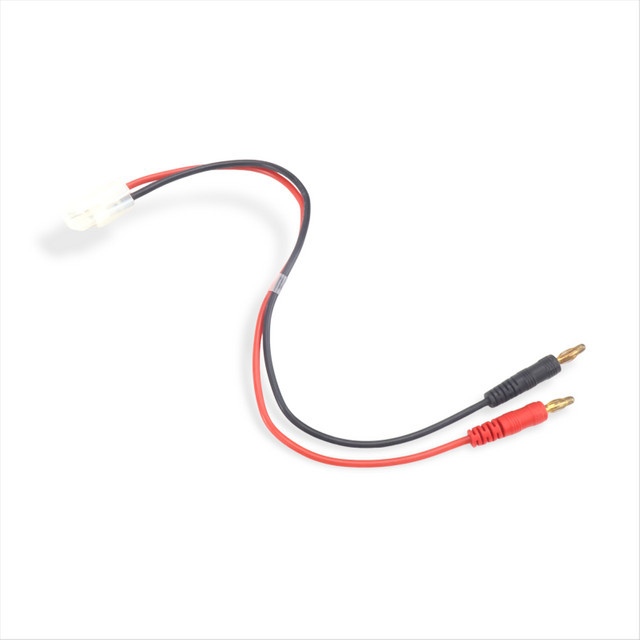 Symmetrisches RC-Ladekabel 16 AWG mit Tamiya-Stecker auf 4 mm Bananenstecker, Länge: 30 cm, Farbe: Rot - Bild 1