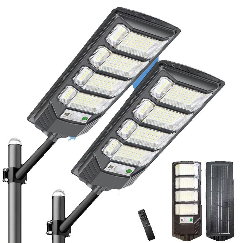 YQCHEZI Solar LED Außenleuchte für Garten und Straße, Wasserdichte Wandlampe mit Dämmerungssensor, Schwarz, B/H: 45,5 x 14,5 cm - Bild 7