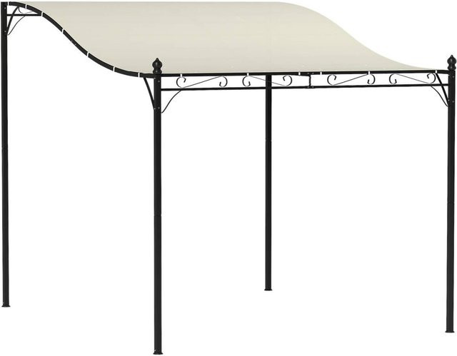 Outsunny Anbaupavillon aus Metall in Weiß mit Polyester-Überdachung, B/H/L: 298 x 250 x 248 cm - Bild 1