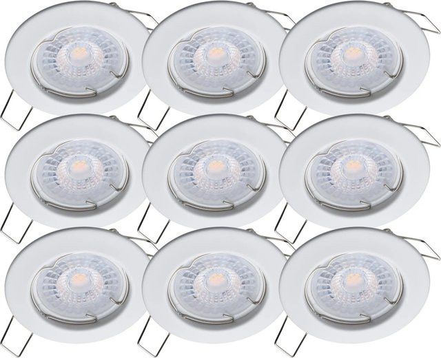 Oktaplex 9er Set Sedan LED Einbauleuchten Weiß, 3-stufig dimmbar, Warmweiß 3000K, 380lm, 4,8W - Bild 1