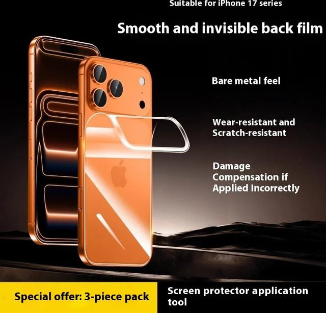 3er-Pack HD Hydrogel Displayschutz Folie Transparent für Apple iPhone 17 Pro Max und iPhone 17 Pro - Bild 1