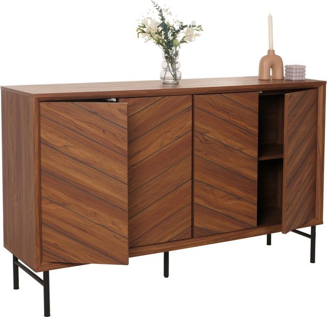 MCW Sideboard M50 aus Massivholz Mango in Braun, B/H/T: 94 x 151 x 40 cm - Bild 1