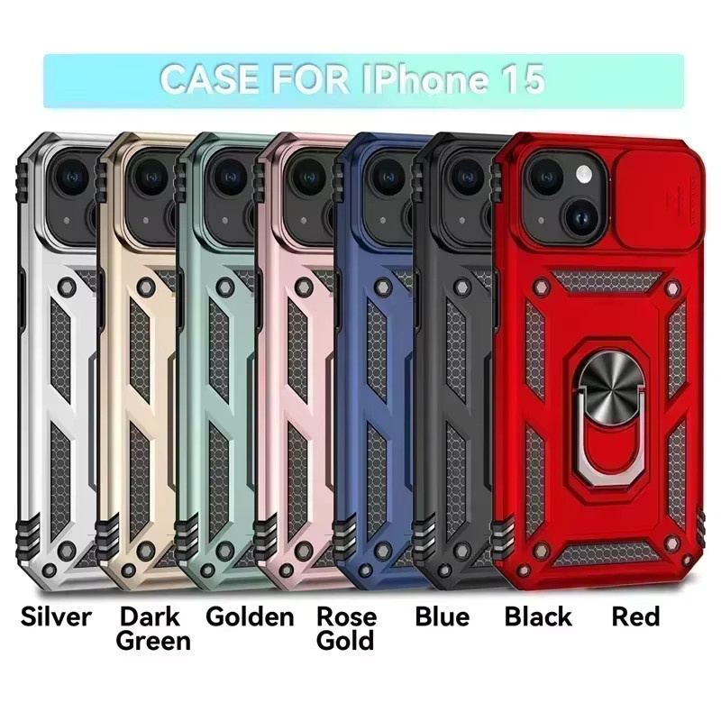 Heavy Duty Armor Schutzhülle mit Ständer für iPhone 15 Pro Max, iPhone 14, 13, 12, 11 Pro Max und Plus in Schwarz - Bild 6