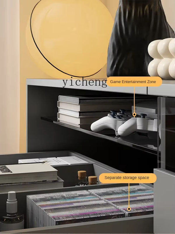 Minimalistischer TV-Schrank in Schwarz als multifunktionales Laser-TV-Fach für dein Heimkino im Wohnzimmer - Bild 5