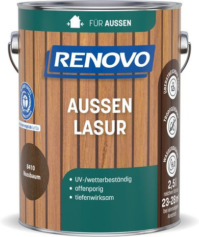 RENOVO Aussenlasur Nussbaum wasserbasiert braun 2,5 l - Bild 1