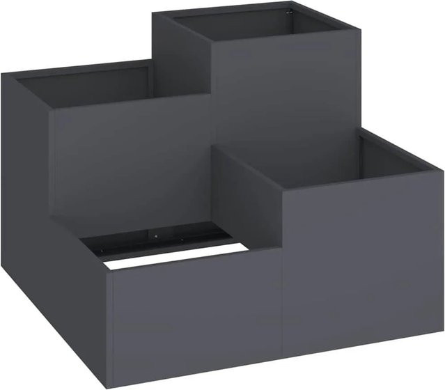 vidaXL Gartenblumentopf aus Stahl in Anthrazit, B/T/H: 100 x 100 x 60 cm - Bild 1