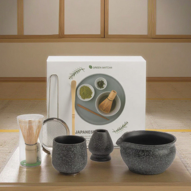 6-teiliges Matcha-Teeset aus Keramik und Bambus mit Master Cup und Teeschaufel im Song-Dynastie-Stil - Bild 1