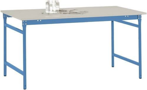 Manuflex BB3021.5012 Beistelltisch BASIS stationär mit Melamin-Tischplatte in Lichtblau RAL 5012, B/T/H: 100 x 80 x 78 cm - Bild 1