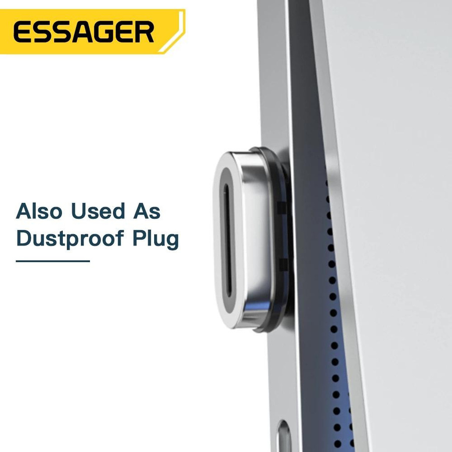 Essager PD 100 W USB C OTG Adapter mit Schnellladung, Typ C Anschluss, 20 Gbit/s Datensynchronisierung und 4K 60 Hz für MacBook und Laptop, grau - Bild 3