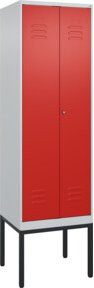 C+P Spind Classic PLUS Schwarz-Weiß-Spind mit 2 Abteilen, Farbe: Front RAL 3020 Verkehrsrot, B/T/H: 60 x 50 x 212 cm - Bild 1