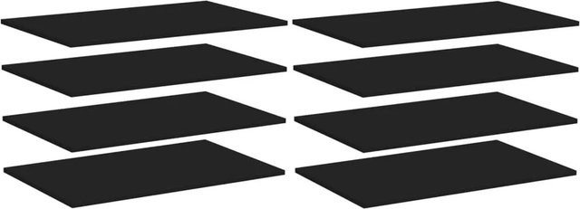 vidaXL Bücherregal-Bretter aus Holzwerkstoff, 8 Stück, Schwarz, B: 80 cm, T: 50 cm, H: 1,5 cm - Bild 1