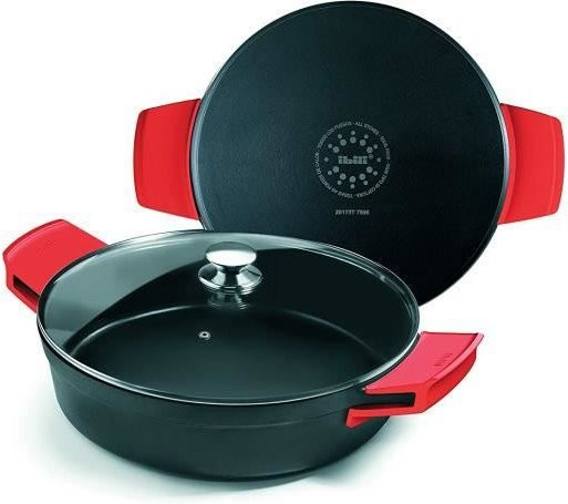 Runde Platte mit Deckel Exc.Titanio aus Aluminium in Schwarz, B/T/H: 32 x 32 x 8 cm - Bild 1