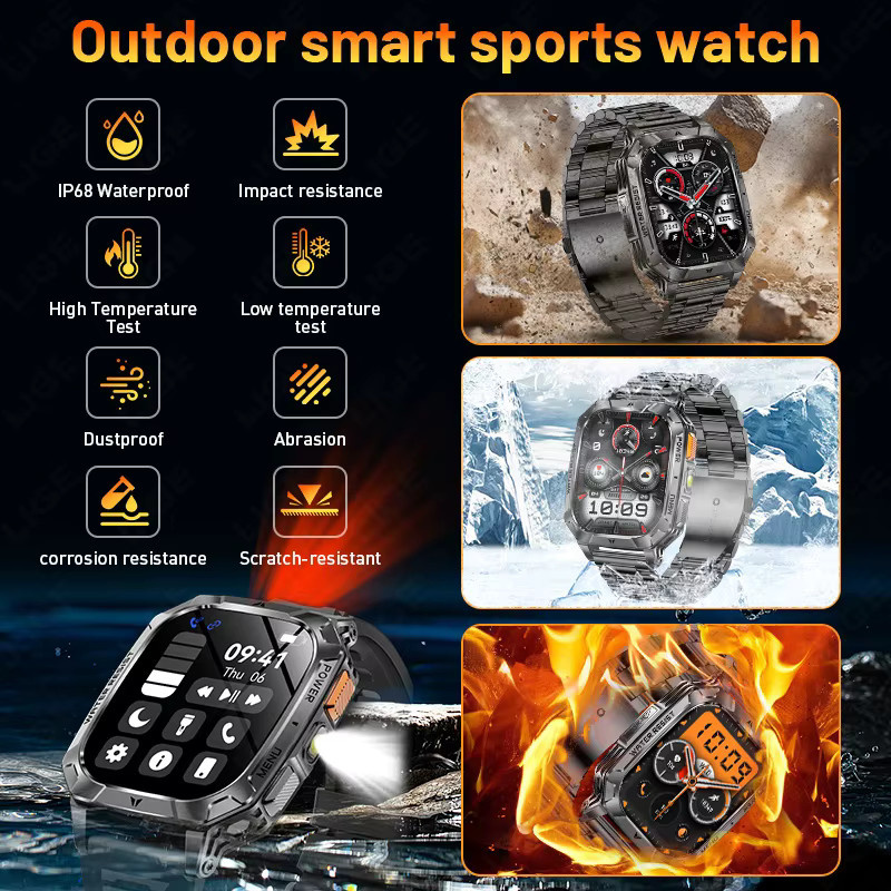 LIGE Smartwatch, Edelstahl, Schwarz, Unisex - Bild 4