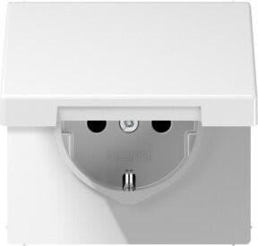 Jung Schuko-Steckdose 16 A 250V mit Klappdeckel in Weiß - Bild 1
