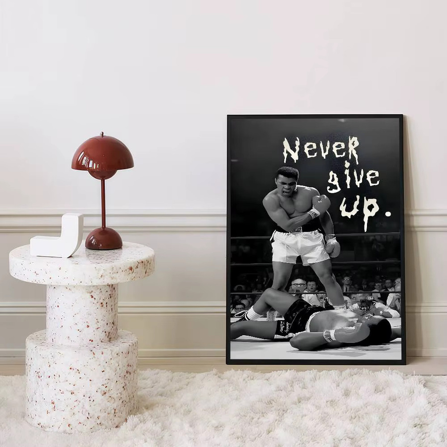 Retro Motivationsposter Mike Tyson und Muhammad Ali als Aufkleber aus Papier in Braun, B/H: 15 x 15 cm - Bild 6