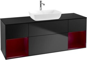 V&B Waschtischunterschrank Finion mit Wandbeleuchtung, Breite: 160 cm, Tiefe: 50,1 cm, Höhe: 50,1 cm, lackiert - Bild 1