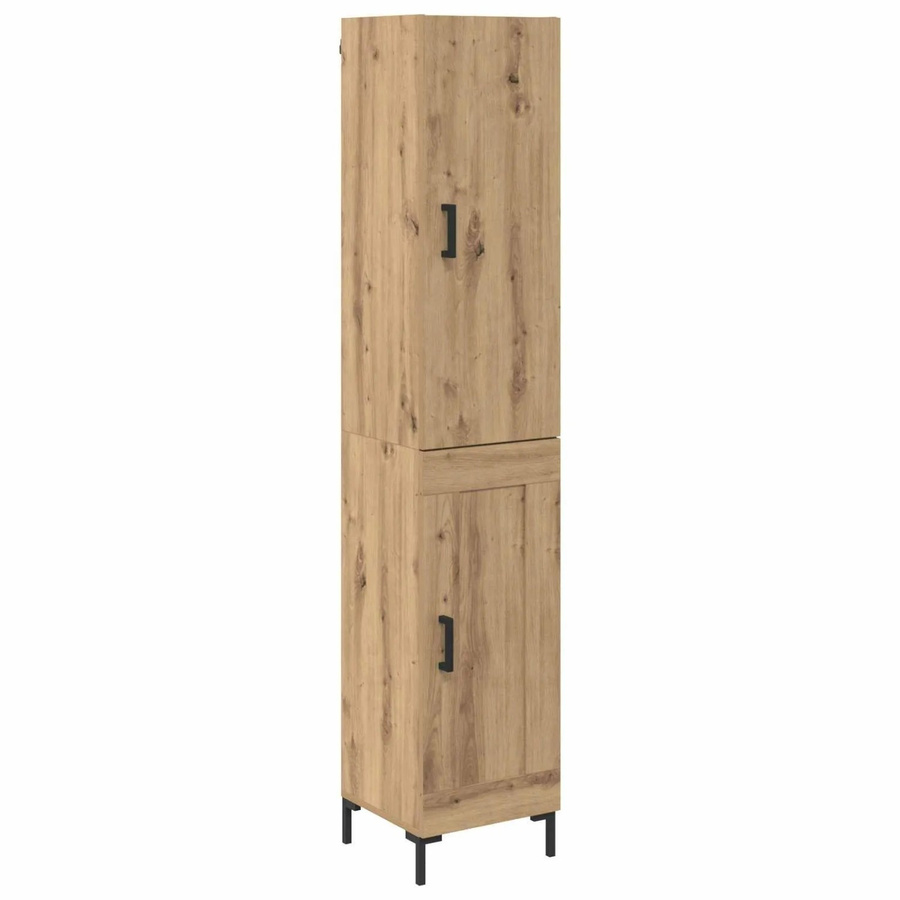 vidaXL Highboard Artisan-Eiche in Braun mit Schwenktüren und Regalfächern, B/T/H: 69,5 x 34 x 180 cm - Bild 2