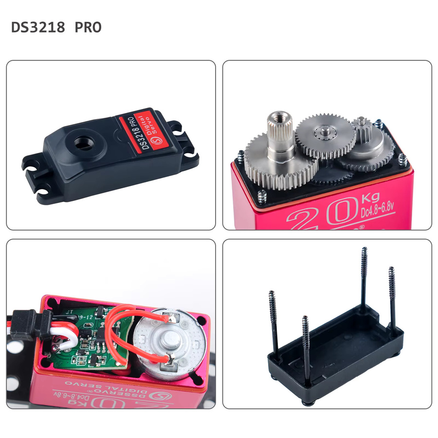 DS3218 PRO Digital Servo, 6-teiliges Set, Metall, für 1/8 1/10 Skala RC Autos - Bild 3