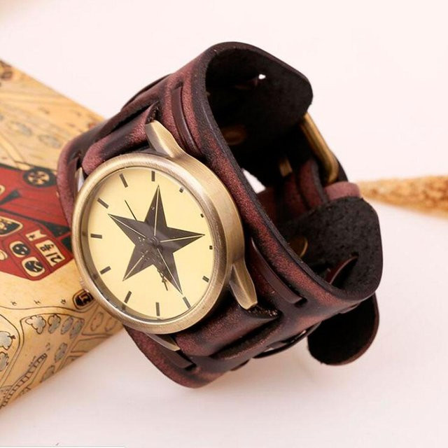 YIRAN Armbanduhr Quarz, Leder, Schwarz, Herren - Bild 1