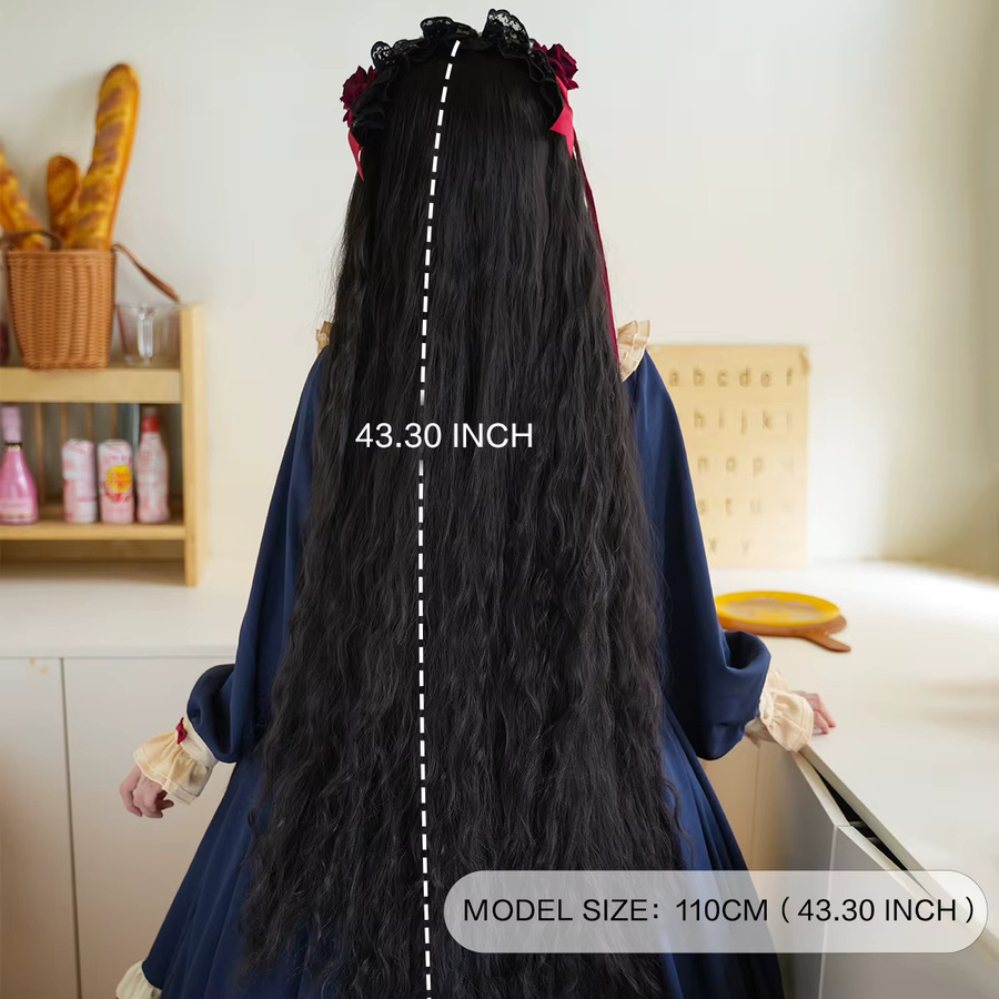 7JHH WIGS Perücke, schwarz, Wasserwellenmuster, Damen - Bild 3