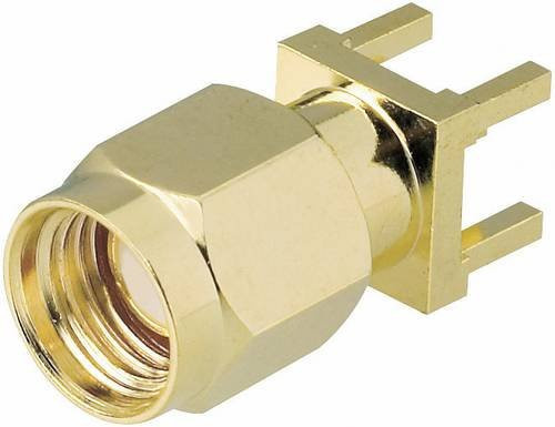 BKL Electronic SMA-Reverse-Steckverbinder Stecker für Wi-Fi, Einbau vertikal, 50 Ohm, Gold - Bild 1