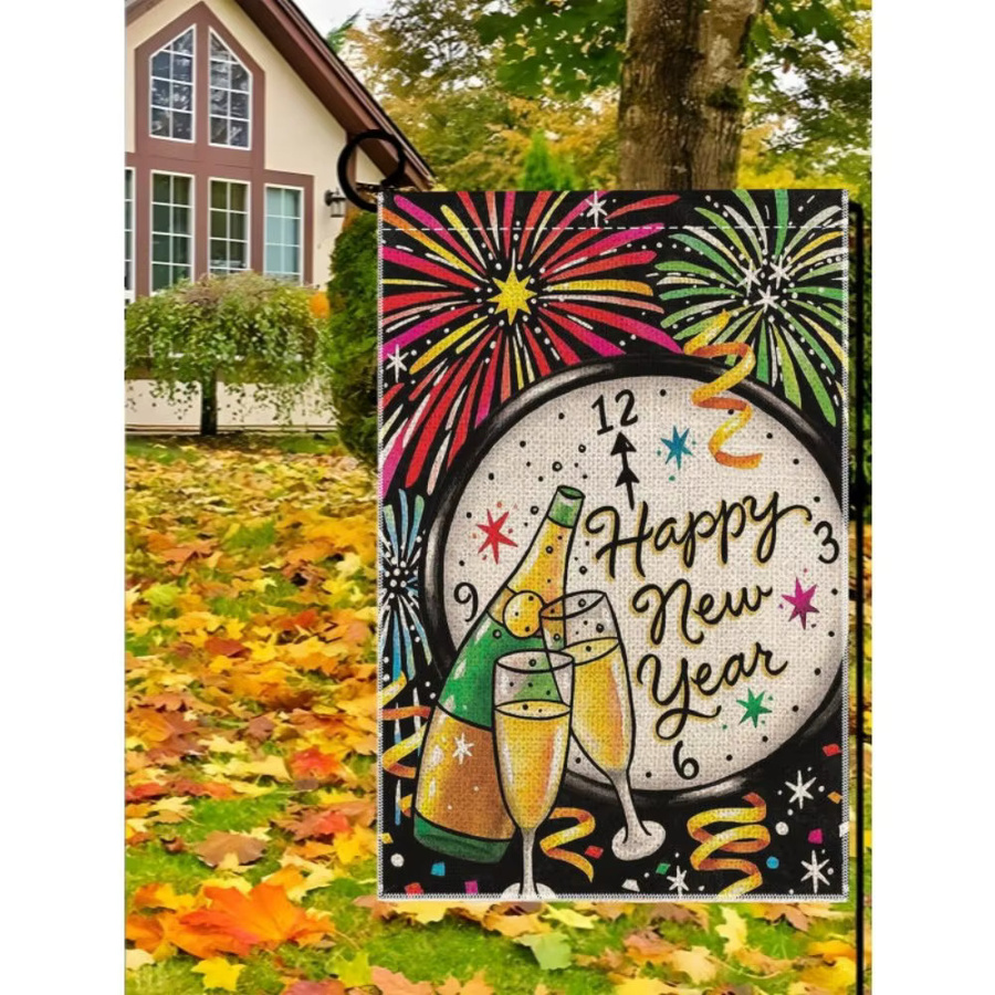 VIKAMA Gartenflagge mit Buchstaben-Druck für Weihnachten und Silvester, Mehrfarbig, B/H: 45 x 30 cm - Bild 3