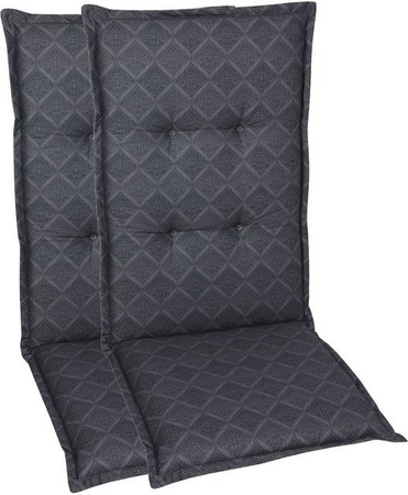 GO-DE TEXTIL Gartenauflage Raute 2er Set für Hochlehner in Anthrazit