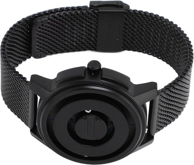 Quarzuhr, Edelstahlarmband, Schwarz, Unisex - Bild 1