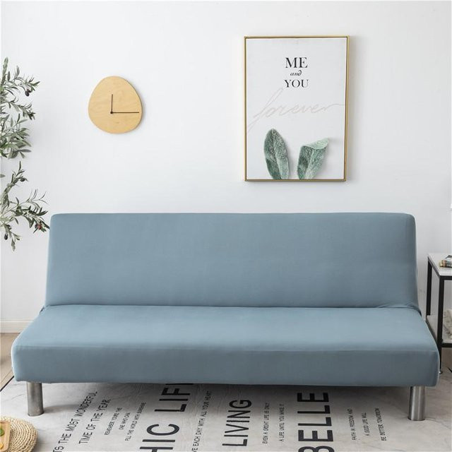 Housmife Dehnbarer Sofabezug mit floralem Muster in Blau für Sofas ohne Armlehnen, Größe S: 120-155 cm - Bild 1