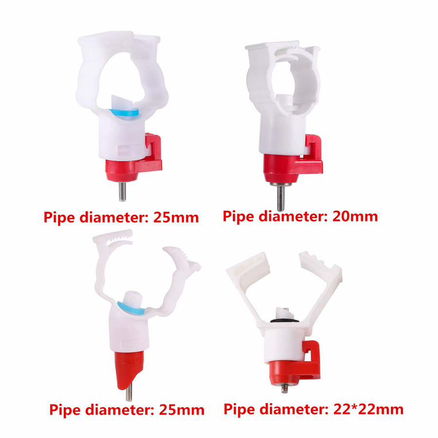 Adhere To Fly Hühnertrinker 360 Grad Clip-on-Hühnerstalltränke aus PVC in Weiß, 50 Stück für 20/22 x 22/25 mm Durchmesser - Bild 2