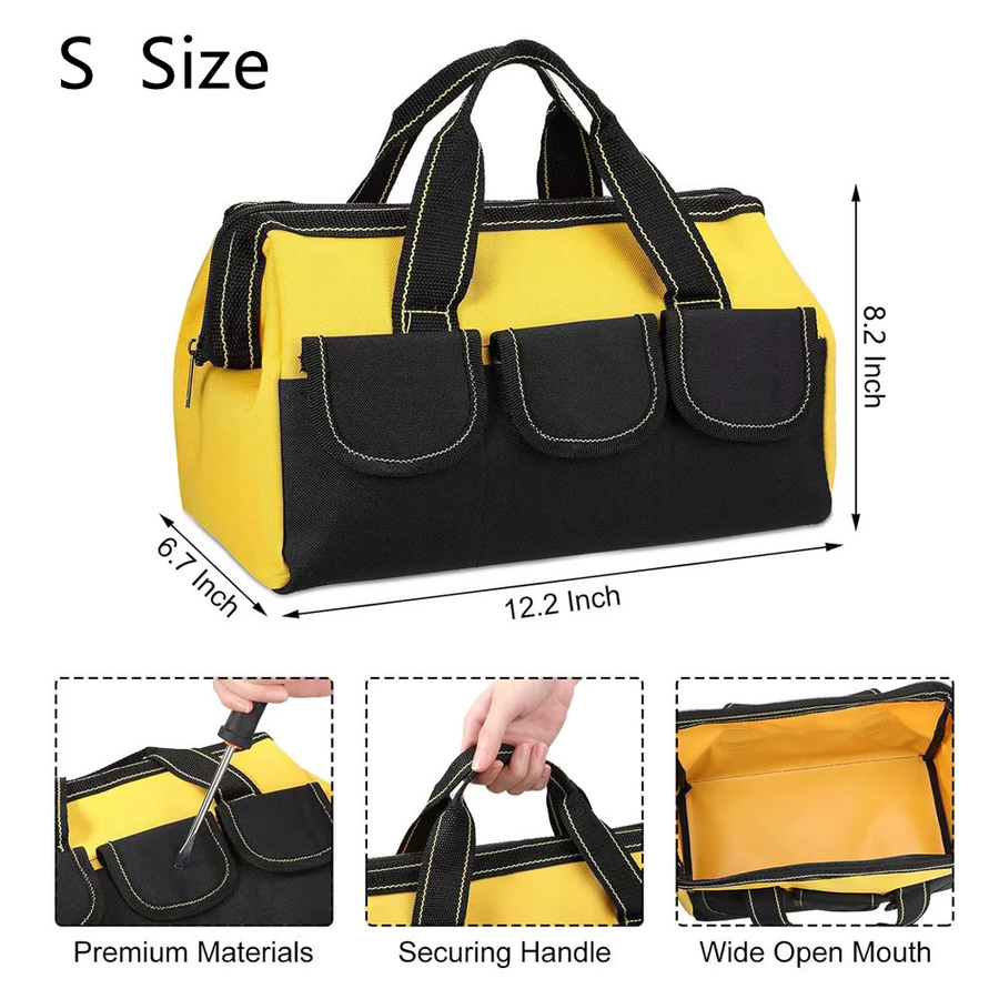 Robuste Werkzeugtasche von WOZOBUY in Rot mit wasserdichtem Hartboden für Elektriker, Zimmermann und Mechaniker - Bild 2