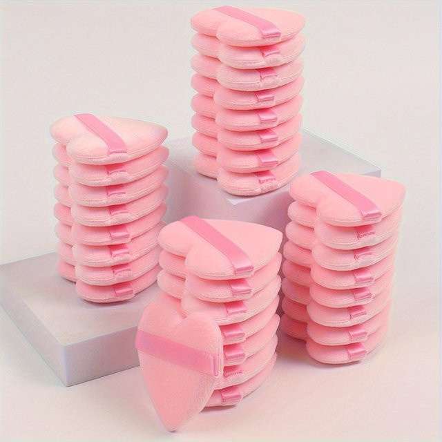 HUAZDS Puderquaste, Herzform, Samt, 4 Stück, Pink, Unisex - Bild 1