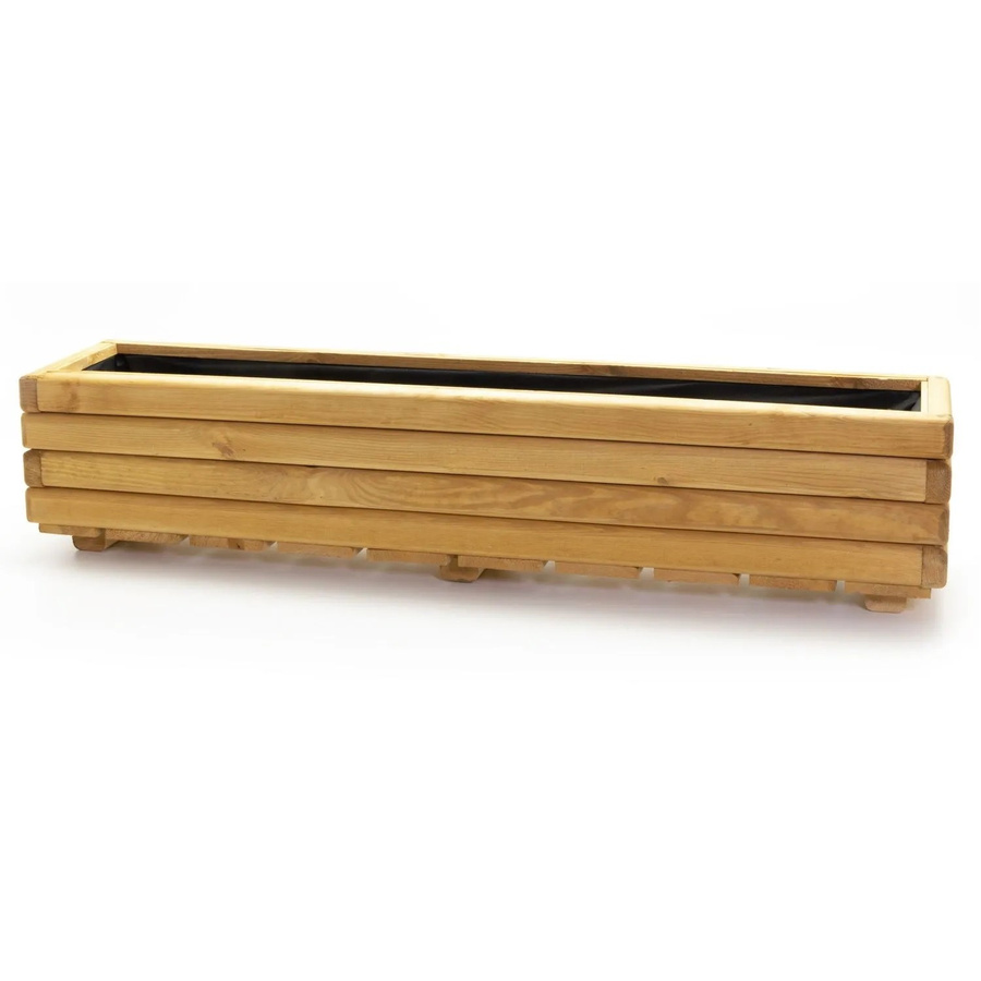 HolzFee Blumenkasten Akzent aus Kiefer, braun, B/T/H: 118 x 25 x 25 cm - Bild 2