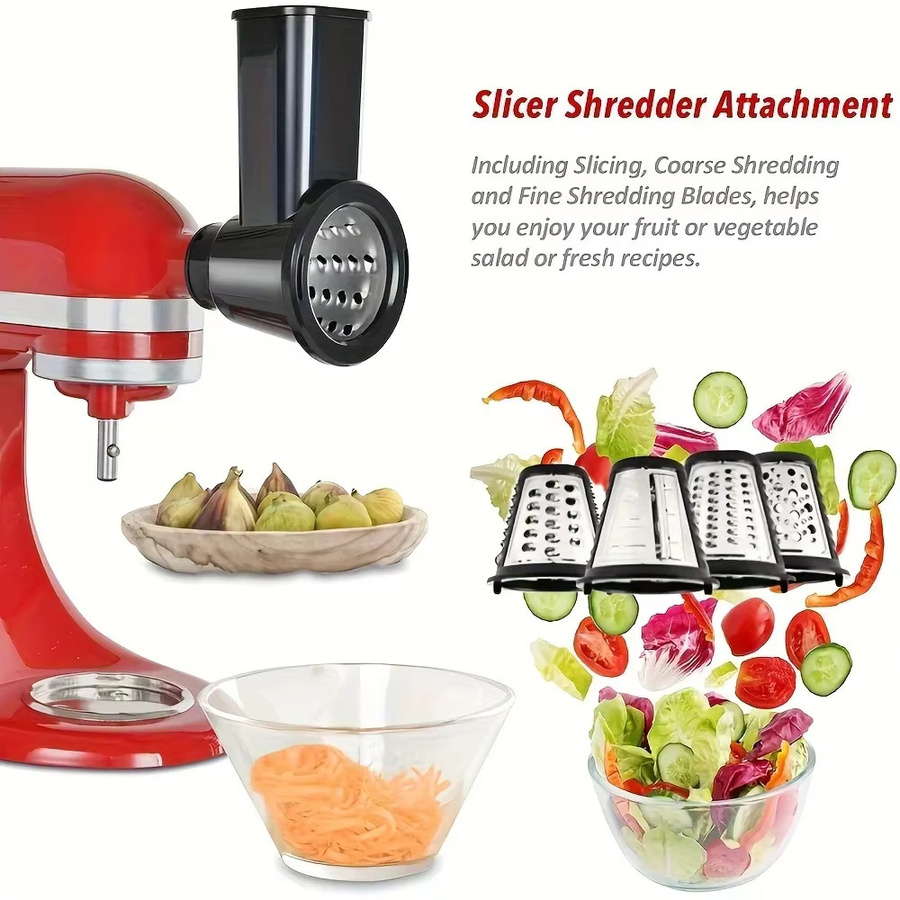KitchenAid Standmixer Aufsatz mit 4 Klingen für Käsereibe, Gemüseschneider und Lebensmittelschneider - Bild 5