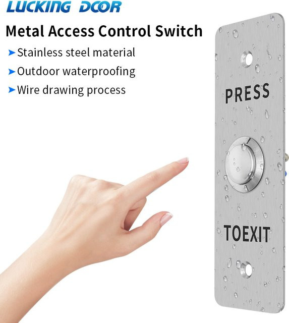 LUCKING DOOR S403D-2 Türöffner-Drucktaster aus Edelstahl-Legierung in Silber, IP65 wasserdicht für Zutrittskontrollsysteme - Bild 1