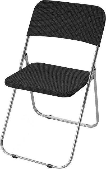 Yiran Furniture Universal Klappstuhlbezug aus Samt in Schwarz, rutschfest und elastisch, B/T/H: 15 x 15 x 2 cm - Bild 1