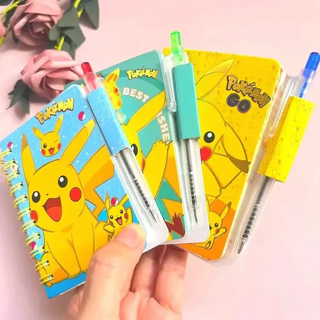 Pokemon Pikachu Notizbuch mit Stiftset in Gelb, A7 Tagebuch und Schreibwaren-Geschenkbox für Kinder - Bild 1