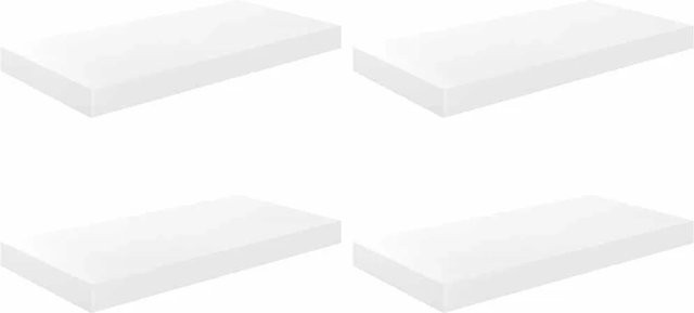 vidaXL Schweberegale 4er Set in Hochglanz-Weiß aus MDF, B/T/H: 50 x 23 x 3,8 cm - Bild 1