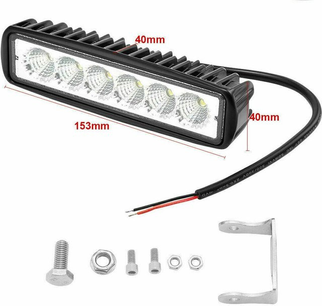 xly1818 18W Auto LED Arbeitslicht DRL Scheinwerfer, 6 LED, wasserdicht, grau - Bild 1