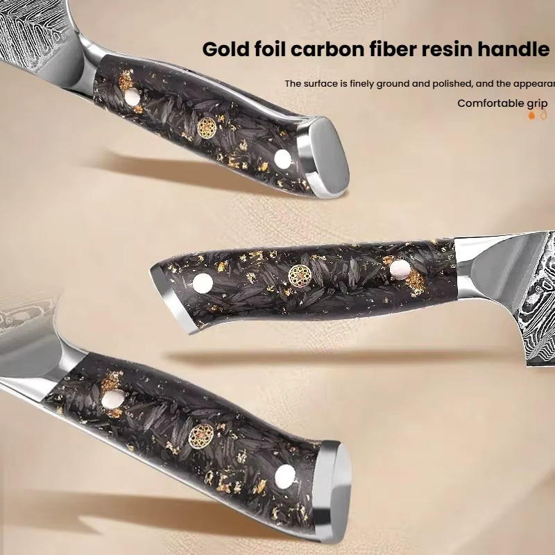 ALLWIN HOUSEWARE W Schälmesser aus Damaszener Stahl mit VG10 Klinge, 5 Zoll Allzweckmesser zum Schneiden von Obst und Gemüse - Bild 3