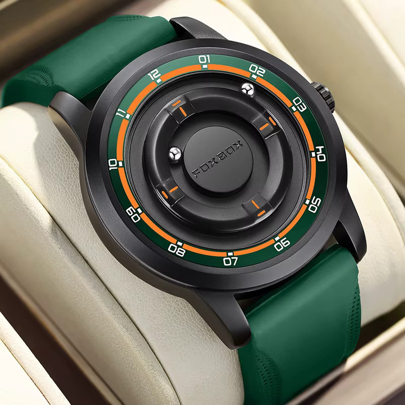 FOXBOX Armbanduhr Quarz, Silikon, Herren, Grün - Bild 5