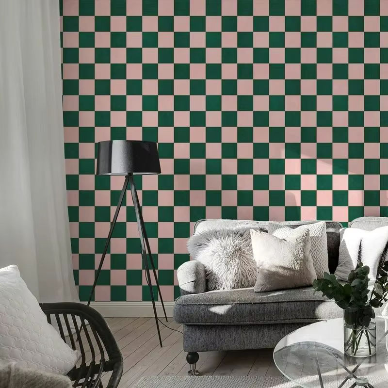 Pixel&Wall Schachbrett-Tapete mit geometrischem Fliesenmuster in Multicolour als selbstklebendes Vliespapier - Bild 5